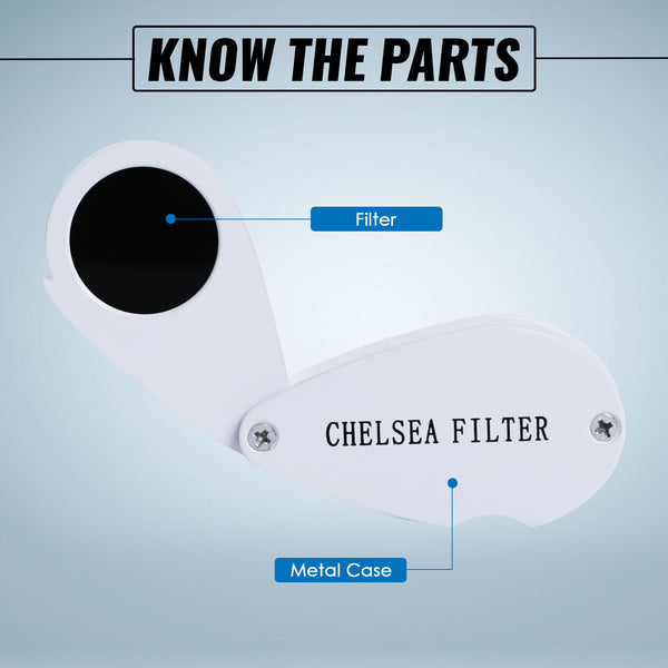 CLMG-7301 Chelsea Filter Mini Gemstone Tool 21mm Lens Diameter with Glass Filter Foldable Design Heavy Duty