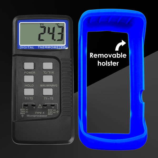 68022 Digital 2 Channels K-Type Thermometer 2 Thermocouples -50~1300°C (-58~2372°F)