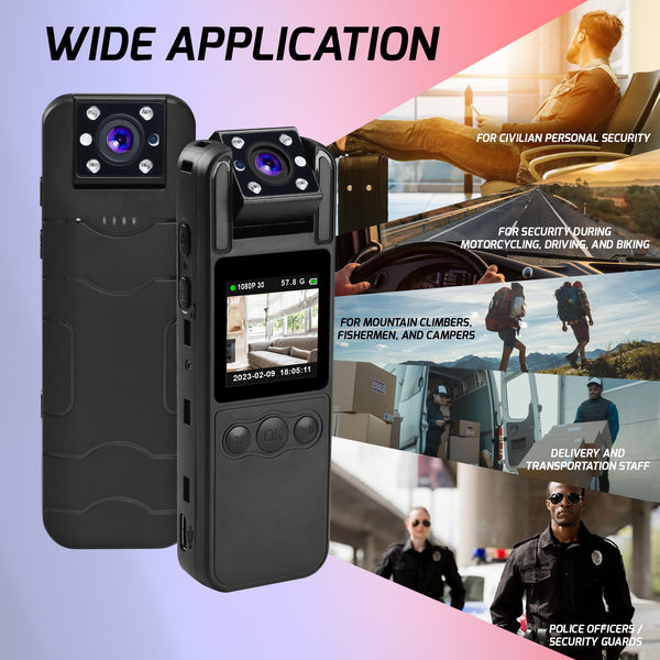 VAR-412 Mini Camera Digital Video Recorder Body Cam 1080P Rotating Lens Camcorder Video Audio Record Night Vision Motion Detection Loop Recording Body Camera for Law Enforcement, Security Guard, Travel, Lecture Record