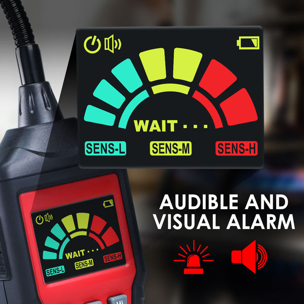 LKD-425 Gas Leak Detector Combustible Gas Test Analyzer Portable Natural Gas Sniffer for Flammable Natural Gas Acetone Propane Benzene Ethanol Gasoline Methane etc 0~9999PPM Measurement Range