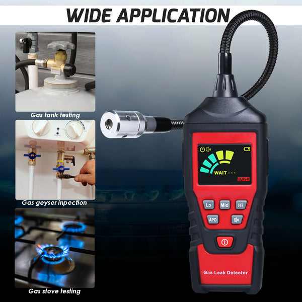 LKD-425 Gas Leak Detector Combustible Gas Test Analyzer Portable Natural Gas Sniffer for Flammable Natural Gas Acetone Propane Benzene Ethanol Gasoline Methane etc 0~9999PPM Measurement Range