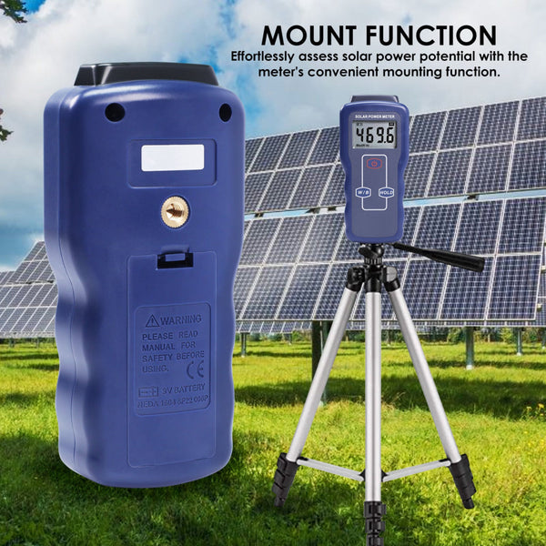 EMF-427 Solar Power Meter Sun Light Radiation Testing for Solar Energy Research Meteorology Agriculture Sun Light Energy Measuring Tool