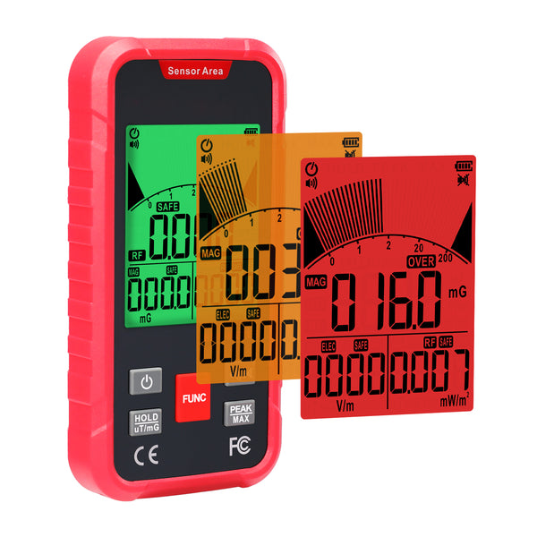 EMF-528 EMF Meter Tester Electromagnetic Field Radiation Detector EF, Radio Frequency (RF), 3-Axis Magnetic Field (MF) Detection for Home, Office, School, with Audible and Visual Alarm Professional Rechargeable Tester