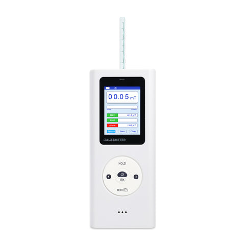 EMF-506 Digital Gauss Meter / Tesla Meter - High Precision Portable Magnetic Field Detector 0~25k Gs (0~2500 mT) Range for Magnet Testing, Motors & Industrial Applications HD Colored Display with Hall Sensor