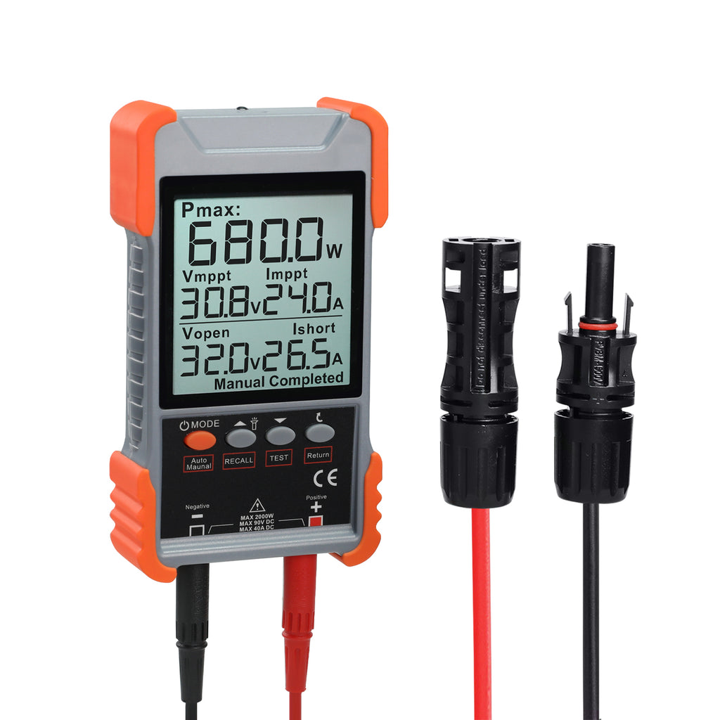 EMF-541 2000W Solar Panel Tester MPPT Photovoltaic Meter with Data Storage, Full Protection & Color Screen | Portable PV Panel Tester for Testing, Installation & Maintenance
