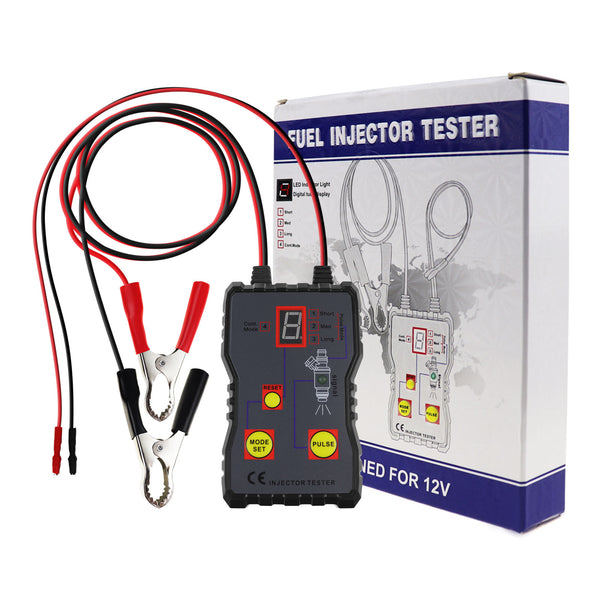FIT-381 Professional Fuel Injector Tester DIY Diagnosis Tool Kit Automotive Gasoline Injector Tester for Identifying Stuck, Leaking, and Burnt-Out Injectors, with 4 Pulse Modes Diagnostic Tool