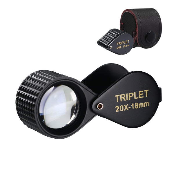 GEM-451_20X Magnifier 20x Mini Jeweler Loupe 18mm High-Quality Optical Triplet Lens Battery Free Inspection Ideal for Jewelers, Gemologists, Collectors and Repairs