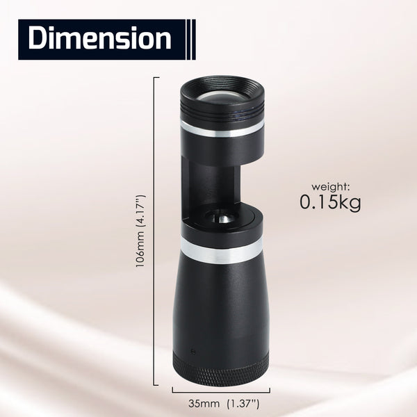 GEM-463 Portable 10x Darkfield Loupe Polariscope Gemology Magnifier Gemstone Tester 20.5mm Lens Viewing Diameter