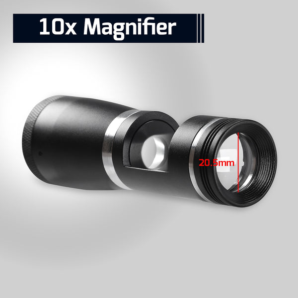 GEM-463 Portable 10x Darkfield Loupe Polariscope Gemology Magnifier Gemstone Tester 20.5mm Lens Viewing Diameter