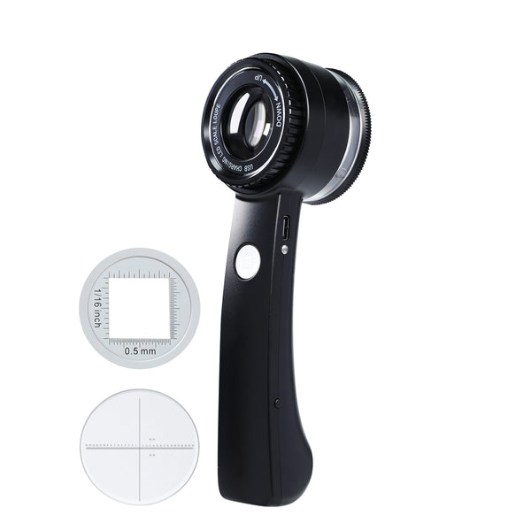 GEM-521 10X Magnifying Loupe with LED Light & UV - K9 Lens with 30mm Diameter, Portable Jewelers Loupe for Gemstone, Coin, Stamp, PCB Inspection USB-C Rechargeable