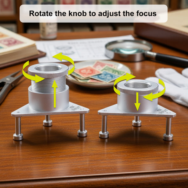 GEM-539 10X Jewelers Tripod Eye Loupe Magnifier Bench/Table Magnifying Glass Triplet Lens Magnification for Gemstone Inspection, Sorting & Grading