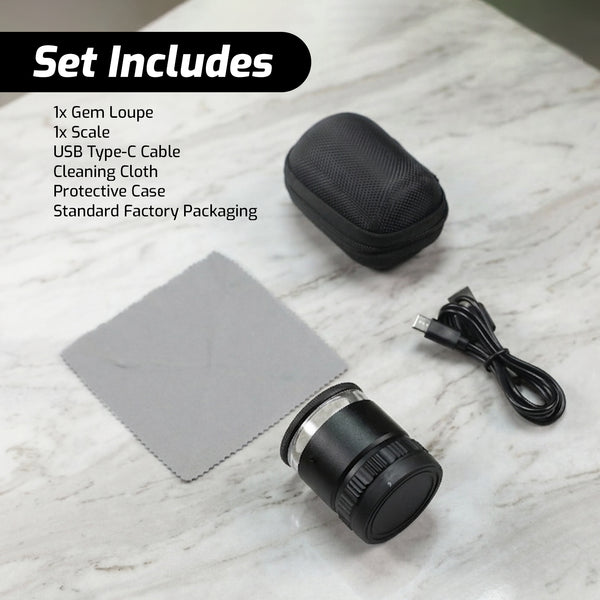 GEM-552 10X Magnification Loupe 5 White and 5 UV LEDs Rechargeable Scale Loop with Metal Body Detachable Glass Reticle for Jeweler, Watch Repair, Coins, Stamps, Gemstones