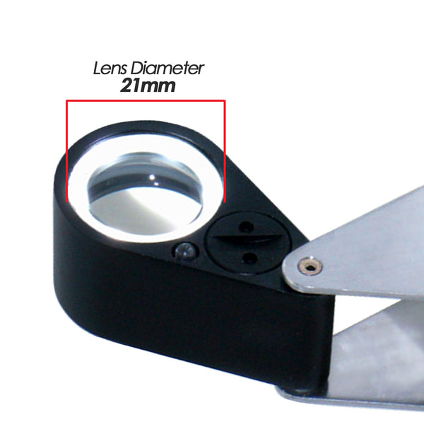 GM11 Mini 10X Jeweler Loupe Magnifier + LED & UV light, 21mm lens