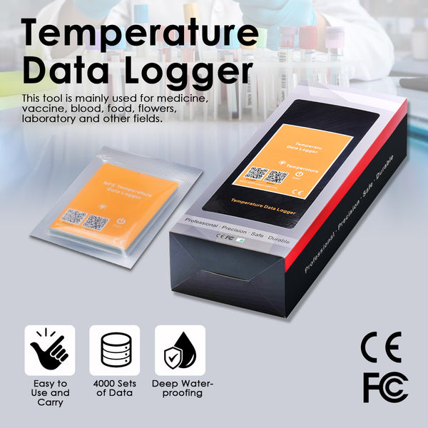 DLG-477 CE Approved IP67 Waterproof 4000 Sets Data NFC Temperature Datalogger Wireless Data Logger Temperature Recorder for Cold Chain