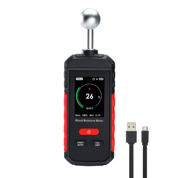 HTM-495 Moisture Meter for Drywall, Wood Moisture Meters for Walls, Firewood Floor Humidity Detector Lumber Humidity Tester Paper Ceramic Ceiling Firewood Cardboard Humidity Building Material