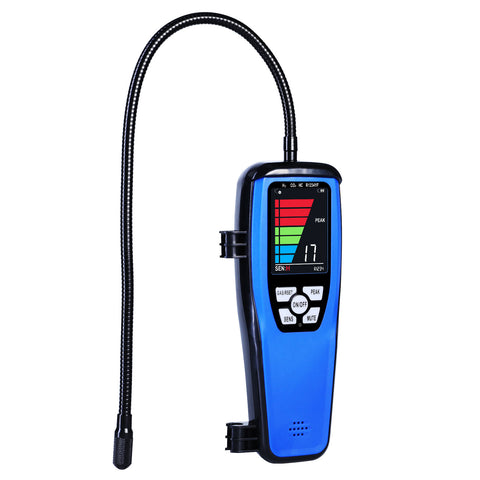 LKD-432 Refrigerant Leak Detector Handheld 17-inch Gooseneck Probe Sensor Heating Diode Leak Tester for Air Conditioning and Refrigeration System with Buzzer, Visual Alarm and LCD Bar Graph