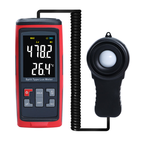 LUX-426 Split Type Digital Light Lux Meter with Temperature Measure Colored LCD Display Illuminance Meter for Luminosity Measuring & Monitoring