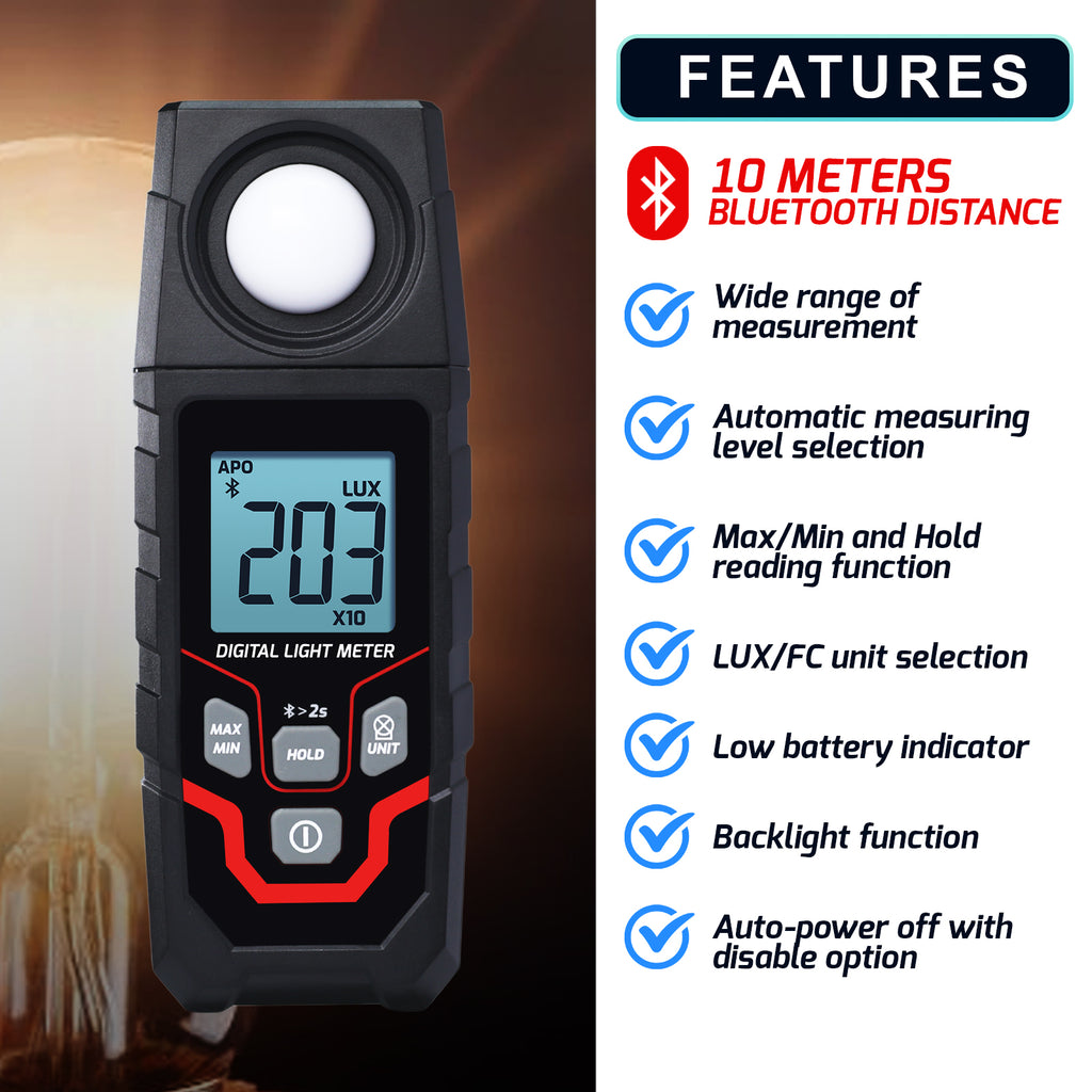 LUX-485 Bluetooth Light Lux Meter with Data Logging Function
