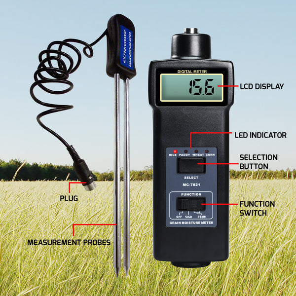 MC-7821 4-type Grain Moisture & Temperature (Celsius & Fahrenheit) Meter