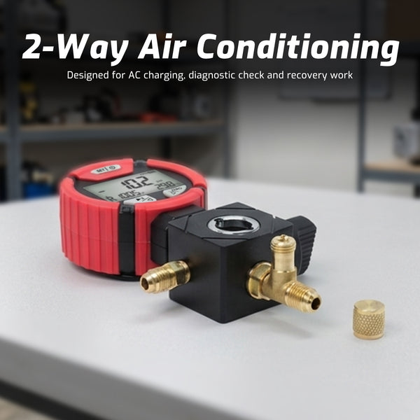 MNG-550H Digital High-Pressure Single Refrigerant Manifold Gauge with Leak Test Function and Control Valve, -14.5-800 psi, 88 Available Refrigerants for HVAC Auto AC Repair Tool