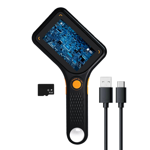 MSC-520 500X Digital Microscope with 3.0" IPS Screen, Autofocus, 64GB TF Card Support, Photo and Video with 8 LED Lights – for Windows/Mac Portable Magnifier for Coin, PCB Circuit Repair, Jewelry Inspection, School Laboratory etc.