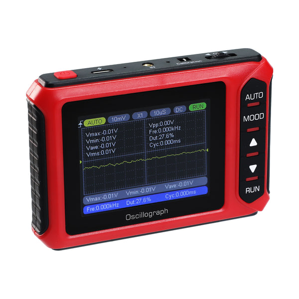 MUL-498 Portable Handheld Digital Oscilloscope Voltage, Frequency, Rise Time, Duty Cycle for Professional and DIY Analysis