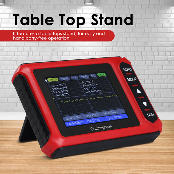 MUL-498 Portable Handheld Digital Oscilloscope Voltage, Frequency, Rise Time, Duty Cycle for Professional and DIY Analysis