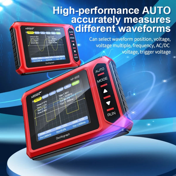 MUL-498 Portable Handheld Digital Oscilloscope Voltage, Frequency, Rise Time, Duty Cycle for Professional and DIY Analysis