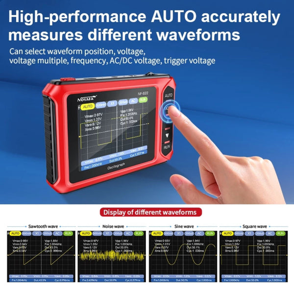 MUL-498 Portable Handheld Digital Oscilloscope Voltage, Frequency, Rise Time, Duty Cycle for Professional and DIY Analysis
