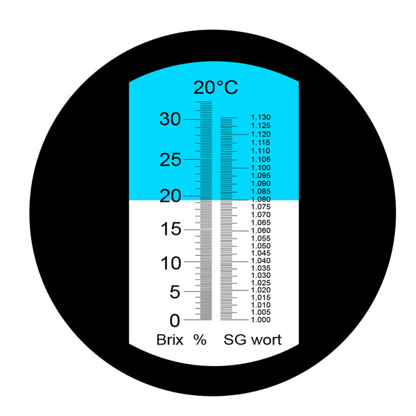 REB-32SGATC Beer Brix & Specific Gravity Refractometer with ATC Optic Dual Scale 0~32% Brix 1.000-1.130 SG Wine Wort Making Beer Brewing Fruit Juice Hops Sugar Homebrew Kit