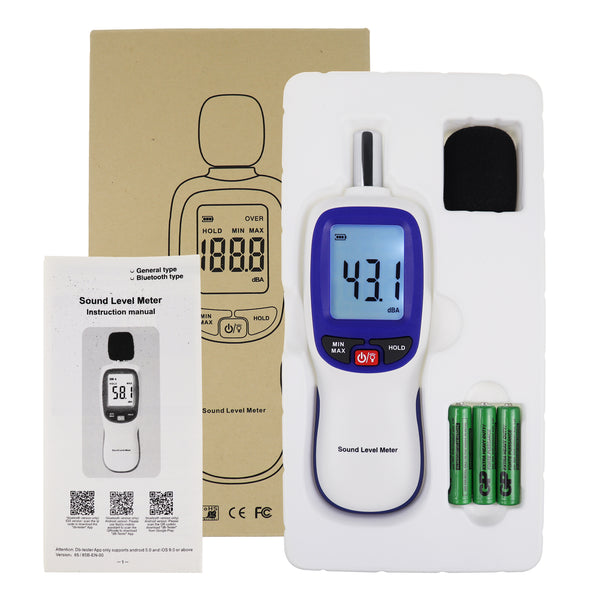 SLM-30B Professional Sound Level Meter with Smart Bluetooth Function 20000 Datalogging Max/MIN/Hold Alarm