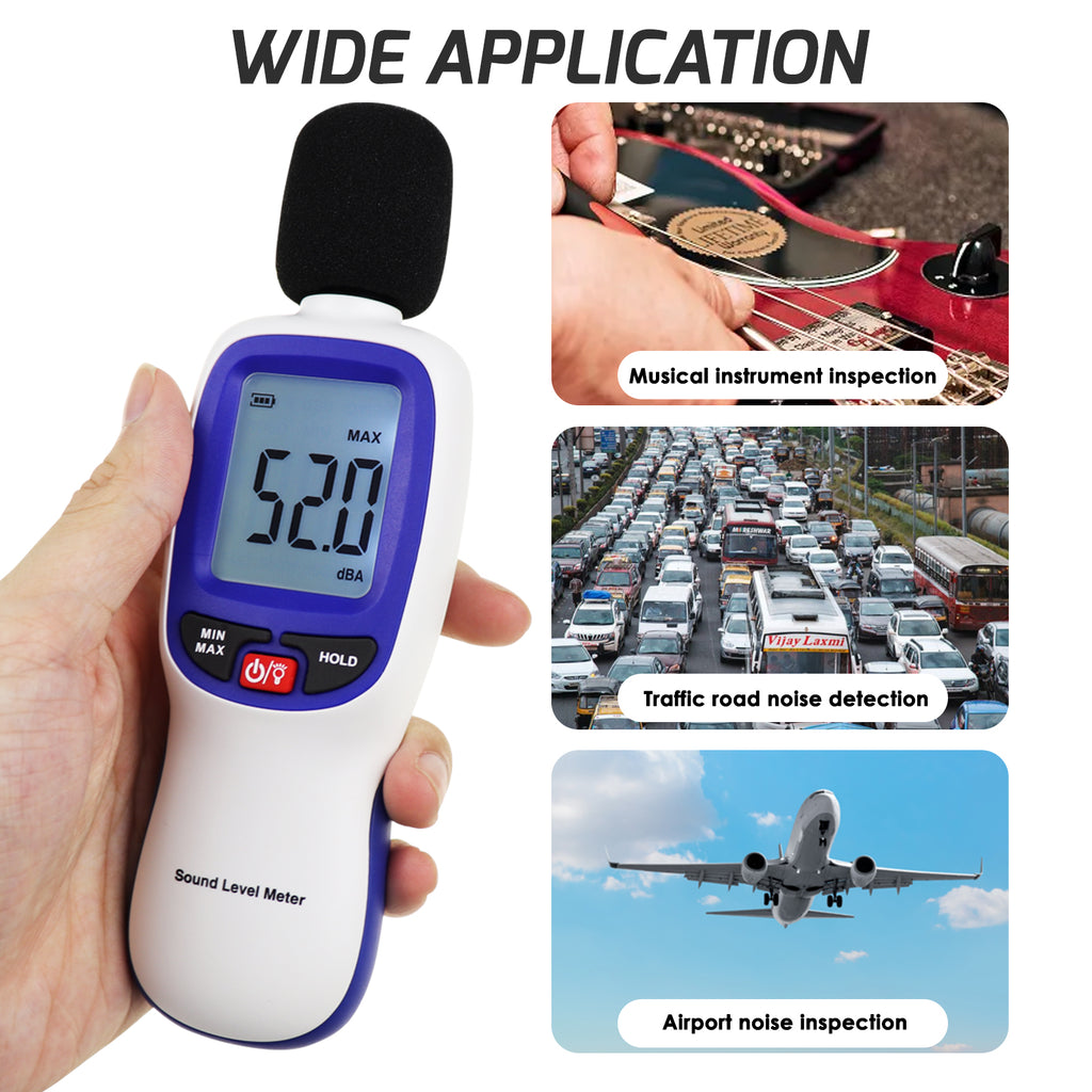 Wireless Bluetooth Sound Level Meter - Portable Decibel Meter With App Data Logging 0-130dB