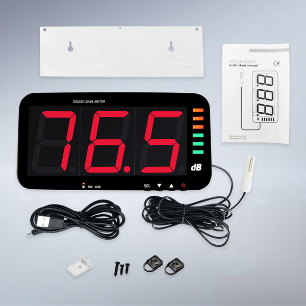 SLM-389 Wall Hanging Sound Level Meter 13" HD Screen Decibel Meter with Data Logger Function Audio and Visual Alarm