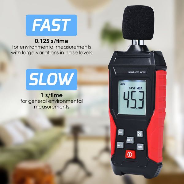 SLM-417 Digital Sound Level Meter 30~130dB Decibel Tester SPL Monitoring Audio Level Meter for Noise Monitoring in the School, Offices, Traffic, Factory, Home, etc.