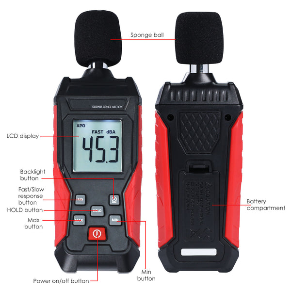 SLM-417 Digital Sound Level Meter 30~130dB Decibel Tester SPL Monitoring Audio Level Meter for Noise Monitoring in the School, Offices, Traffic, Factory, Home, etc.