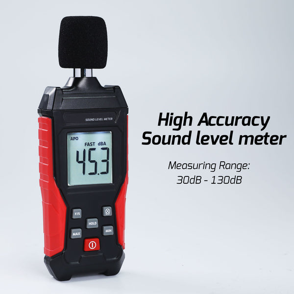 SLM-417 Digital Sound Level Meter 30~130dB Decibel Tester SPL Monitoring Audio Level Meter for Noise Monitoring in the School, Offices, Traffic, Factory, Home, etc.