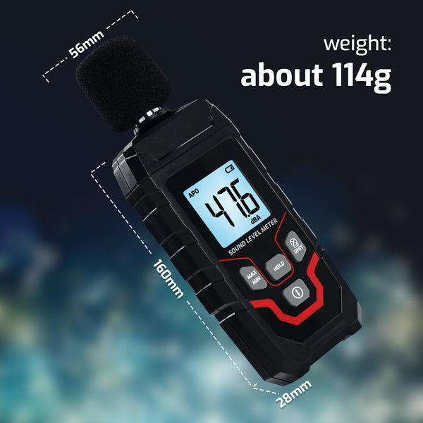 SLM-547 Sound Level Meter 30~130dB Decibel Meter Sound Noise Detector 0.1dB Resolution, High Precision SPL Tester Backlit LCD