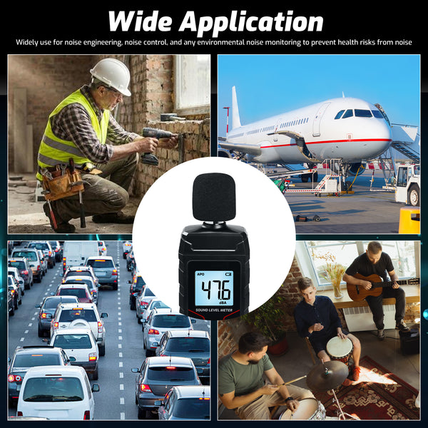 SLM-547 Sound Level Meter 30~130dB Decibel Meter Sound Noise Detector 0.1dB Resolution, High Precision SPL Tester Backlit LCD