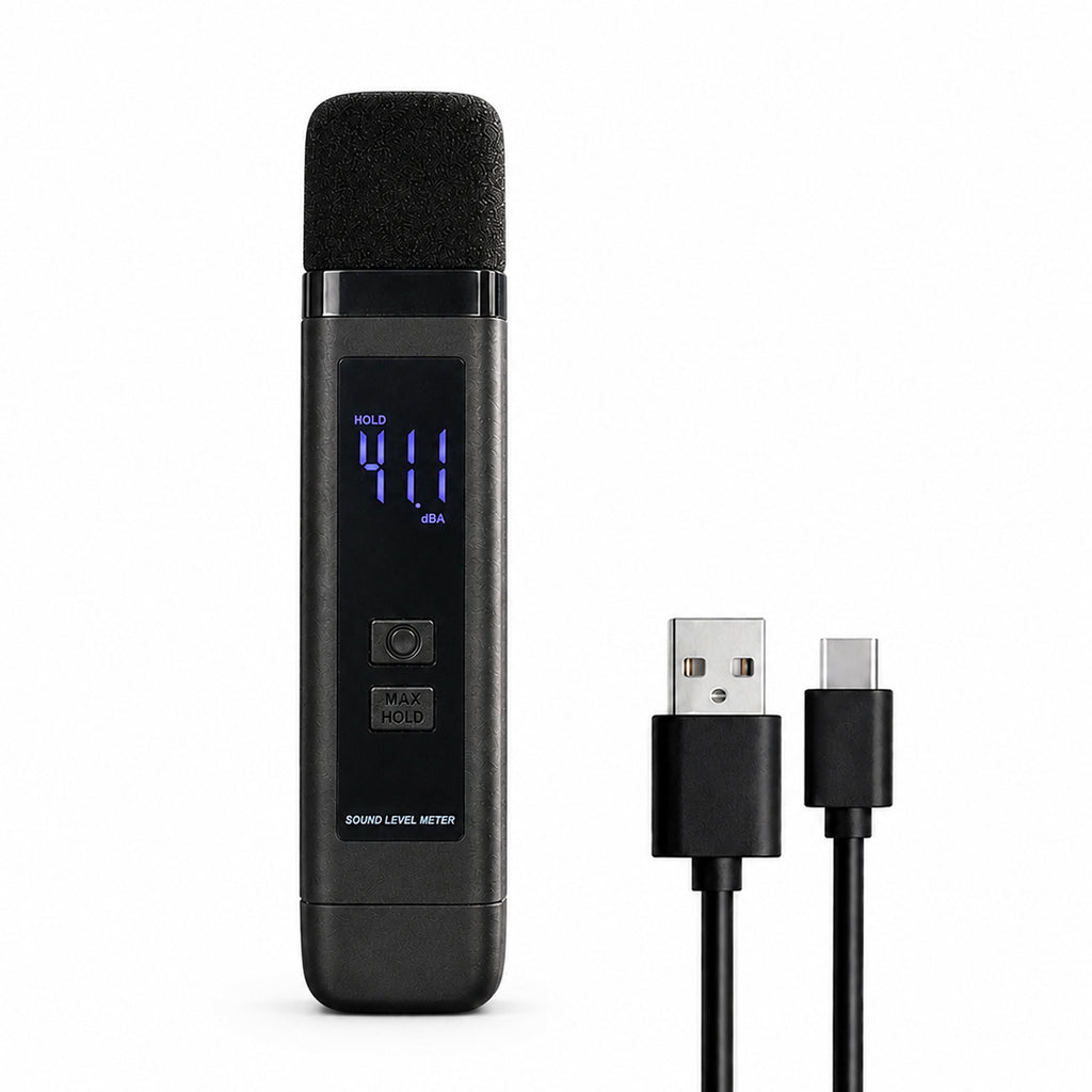 SLM-563 Decibel Meter Rechargeable Digital Sound Level Meter 30–130dB High Precision A-Weighted SPL Tester with Data Hold for Home, Office, Industrial, Construction