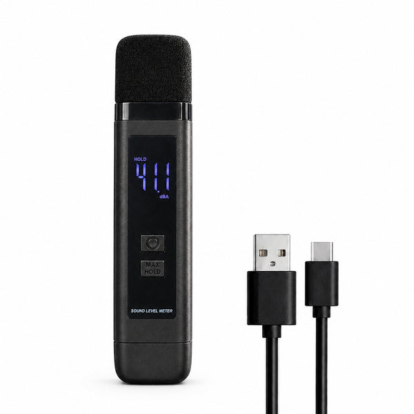 SLM-563 Decibel Meter Rechargeable Digital Sound Level Meter 30–130dB High Precision A-Weighted SPL Tester with Data Hold for Home, Office, Industrial, Construction
