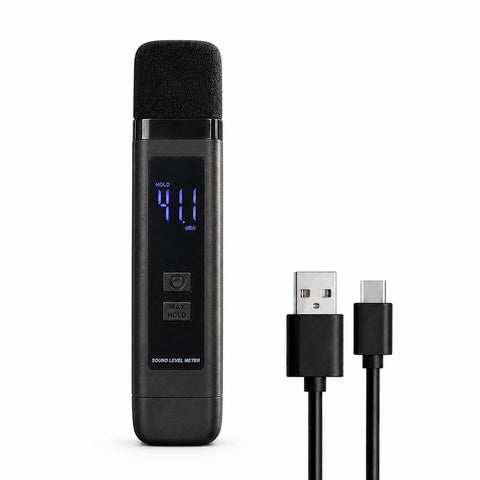 SLM-563 Decibel Meter Rechargeable Digital Sound Level Meter 30–130dB High Precision A-Weighted SPL Tester with Data Hold for Home, Office, Industrial, Construction