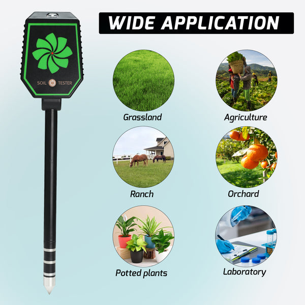 SQM-457 High Precision 8-in-1 PH EC Fertility Salt Temperature Soil Moisture Meter Smart Bluetooth Light Intensity Air Humidity Detector for Plant Health Monitoring