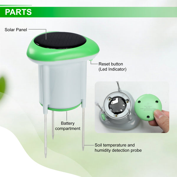 SQM-545 Smart Solar Soil Sensor Wireless Conductivity, Moisture, Temperature APP Monitoring IP66 Waterproof Works with Android & iOS for Gardens, Farms, Greenhouses
