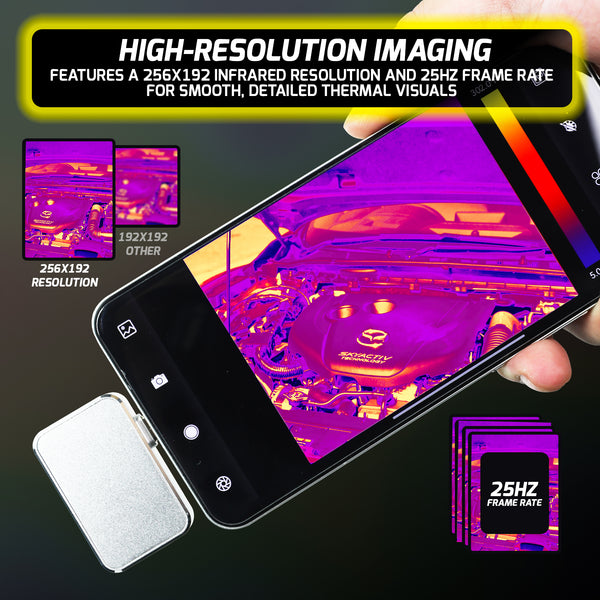 THE-494 Mobile Infrared Thermal Imager - Smart Thermal Imaging & Temperature Measurement Android Type C Mobile Phone Photo Video Capture Camera Thermometer