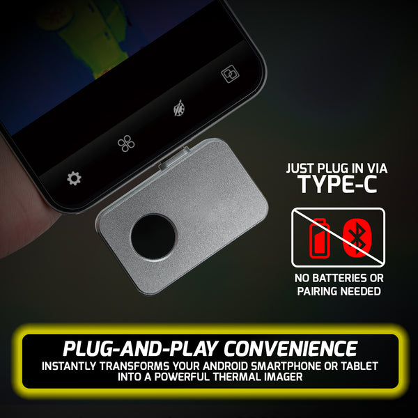 THE-494 Mobile Infrared Thermal Imager - Smart Thermal Imaging & Temperature Measurement Android Type C Mobile Phone Photo Video Capture Camera Thermometer