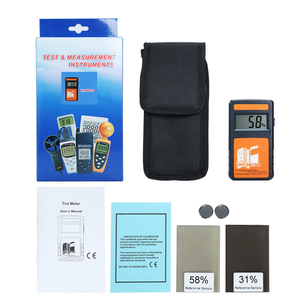 TM-214 Digital Window Tint Meter 100% Visual Light Transmission 4000 Continuous Measurement 6.5mm Thickness Portable Device for Car Window Vehicle Curtains