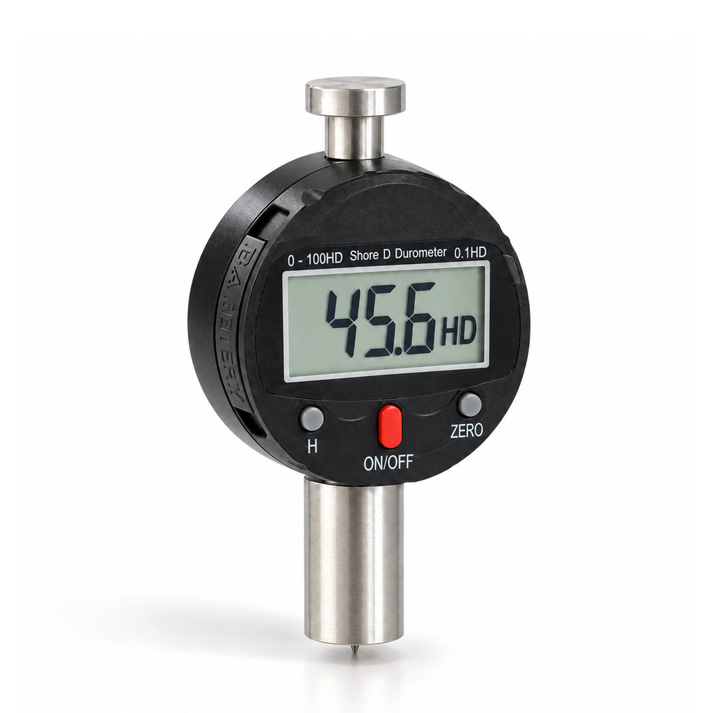 TMG-573D Shore D Durometer Digital Hardness Tester 0-100HD Portable Meter with 0.1HD Resolution, 0-2.5mm Indenter for Testing Hard rubber and Resins, Acrylics, Glass, Elastomers, Printing Plates
