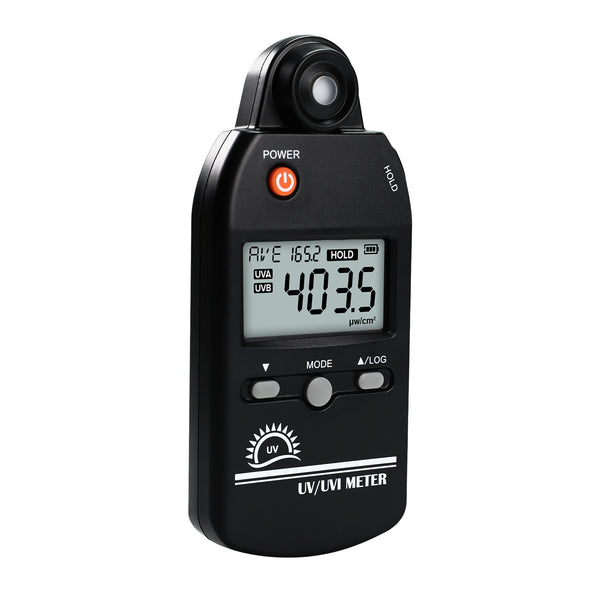 UVM-529 Digital Ultraviolet Detector UV UVI Tester Light Meter Irradiance Intensity Monitor 100 Data Record for Reptile Husbandry, Phototherapy, Indoor Tanning Personal and Professional Usage