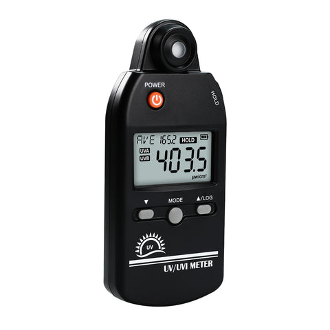 UVM-529 Digital Ultraviolet Detector UV UVI Tester Light Meter Irradiance Intensity Monitor 100 Data Record for Reptile Husbandry, Phototherapy, Indoor Tanning Personal and Professional Usage