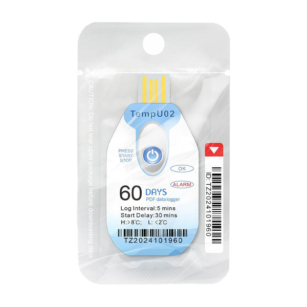 W-THE-024D Disposable USB PDF Thermometer Datalogger Single Use Temperature Meter 60 Days Recording